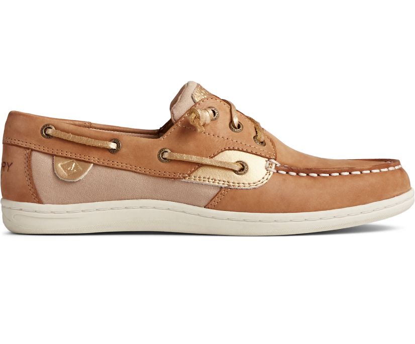 Sperry Songfish Starlight Leather Boat Shoes - Women's Boat Shoes - Brown [XL1695347] Sperry Ireland